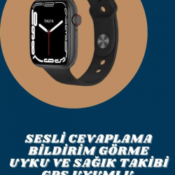 Mey İthalat® Akıllı Saat Tema Değiştirme Uyku ve Sağlık Takibi Sesli Asistan Bildirim Görme