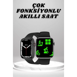Mey İthalat® Akıllı Saat Tema Değiştirme Uyku ve Sağlık Takibi Sesli Asistan Bildirim Görme