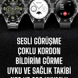 Mey İthalat® Akıllı Saat Titreşimli Amoled Ekran Uyku ve Sağlık Takibi Sesli Görüşme