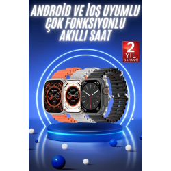 Mey İthalat® Akıllı Saat Ultra Android & İOS Uyumlu Arama Bildirim Özellikli