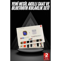 Mey İthalat® Akıllı Saat ve Air Pro Kulaklık 7 Kordonlu Çok Fonksiyonlu İkili Set