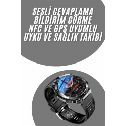 Mey İthalat® Akıllı Saat Yeni Model Sesli Asistan Bildirim Görme Bluetooth Bağlantılı Müzik Dinleme