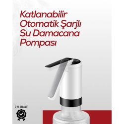 Mey İthalat® Akıllı Şarjlı Damacana Pompası Tek Tuşla Su Dolum