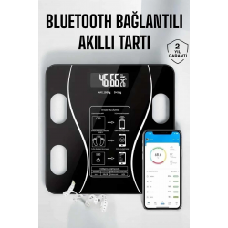 Mey İthalat® Akıllı Tartı Bluetooth Bağlantılı Yağ Ölçebilen Tartı Yeni Nesil