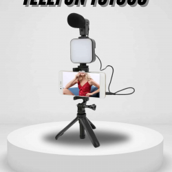 Mey İthalat® Akıllı Telefon Vlog Kiti Tripod Mini Mikrofonlu Telefon Tutucu