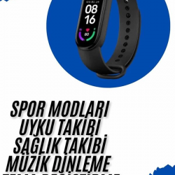 Mey İthalat® Akıllı Uyumlu Bileklik M6 Adımsayar Spor Modları Çağrı Görme Türkçe Menü