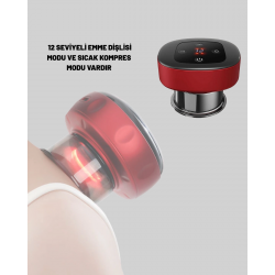 Mey İthalat® Akıllı Vakumlu Kupa Masaj Cihazı Ağrı Giderici ve Rahatlatıcı Terapi