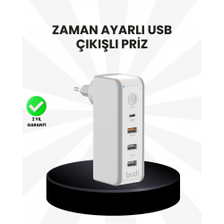 Mey İthalat® Akıllı Zaman Ayarlı Şarj Cihazı Güvenli ve Enerji Tasarruflu