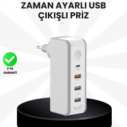 Mey İthalat® Akıllı Zaman Ayarlı Şarj Cihazı Güvenli ve Enerji Tasarruflu