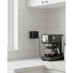 Mey İthalat® Akım ve Voltaj Korumalı Küp Priz 3 USB Destekli