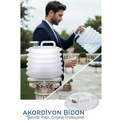 Mey İthalat® Akordiyon Bidon - Katlanabilir Lüks Su Taşıma Ünitesi | 10L Şeffaf Tasarım