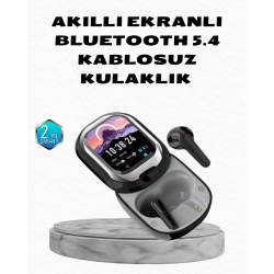 Mey İthalat® Aktif Gürültü Engelleme Özellikli Kablosuz Kulaklık – Akıllı Ekranlı Şarj Kutusu