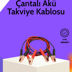 Mey İthalat® Akü Takviye Kablosu 1200A İzoleli Büyük Maşalı 2m Dayanıklı