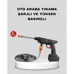 Mey İthalat® Akülü Araba Yıkama Makinesi 21V Güçlü Basınçlı ve Çift Akülü Taşınabilir
