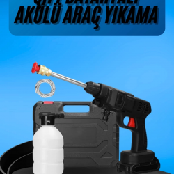 Mey İthalat® Akülü Oto Araç Yıkama Yüksek Basınçlı Araba Yıkama Makinesi Şarjlı