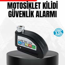Mey İthalat® Alarm Disk Fren Kilidi Paslanmaz Çelik Motosiklet Scooter Bisiklet