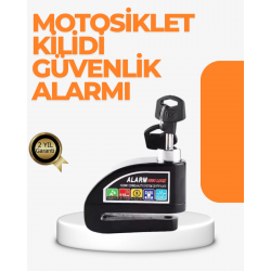 Mey İthalat® Alarm Sensörlü Disk Kilidi Motosiklet Scooter Bisiklet Güvenlik