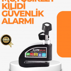 Mey İthalat® Alarm Sensörlü Disk Kilidi Motosiklet Scooter Bisiklet Güvenlik