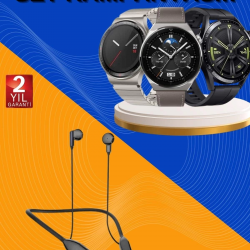 Mey İthalat® Alarm ve Titreşim Özellikli Akıllı Saat ve Mikrofonlu Kablolu Bluetooth Kulaklık 60 Saat