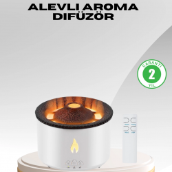 Mey İthalat® Alev Efektli Aromaterapi Difüzörü – 360 ml Su Hazneli, Sessiz ve Zaman Ayarlı