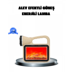 Mey İthalat® Alev Efektli Solar Lamba COB Işıklı Taşınabilir Bahçe Kamp Aydınlatma