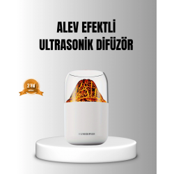 Mey İthalat® Alev Efektli Ultrasonik Uçucu Yağ Difüzörü 280ml Su Tanklı ve Sessiz Çalışma Özellikli