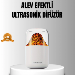 Mey İthalat® Alev Efektli Ultrasonik Uçucu Yağ Difüzörü 280ml Su Tanklı ve Sessiz Çalışma Özellikli