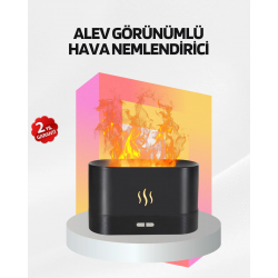 Mey İthalat® Alev Görünümlü Hava Nemlendirici Kumandalı LED Işıklı Aromatik Difüzör