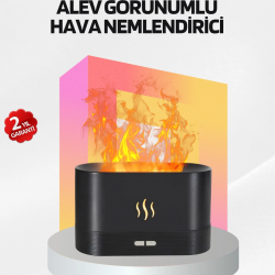 Mey İthalat® Alev Görünümlü Hava Nemlendirici Kumandalı LED Işıklı Aromatik Difüzör