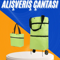 Mey İthalat® Alışveriş Çantası Katlanabilir Pazar Arabası Tekerlekli Pazar Arabası Katlanabilir