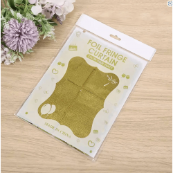 Mey İthalat® Altın Gold Renk Dikdörtgen Kesim Parlak Sim Görünümlü Fon Perde Dekor 1x2 Metre