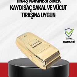 Mey İthalat® Altın Kaplama Kablolu Erkek Tıraş Makinesi Favori Aparatlı