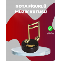 Mey İthalat® Altın Nota Figürlü Dönen Müzik Kutusu Dekoratif Music Box