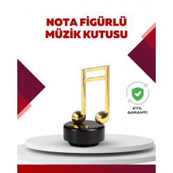 Mey İthalat® Altın Nota Temalı Müzik Kutusu  Müzikli Hediyelik