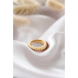 Mey İthalat® Altın Renk Ayarlamalı Burgu Kadın Yüzük