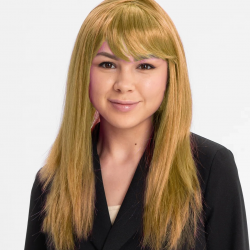 Mey İthalat® Altın Renk Düz Kesim İçi Astarlı Uzun Parti Peruğu Takma Saç