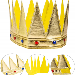 Mey İthalat® Altın Renk Eva Yumuşak Kral Kraliyet Tacı Yetişkin Çocuk Uyumlu 55 cm