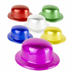 Mey İthalat® Altın Renk Hologramlı Plastik Yuvarlak Melon 27x24 cm