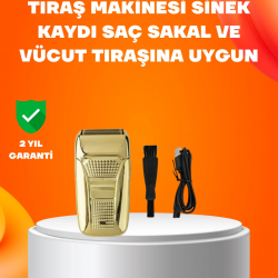 Mey İthalat® Altın Renk Kablolu Sakal Tıraş Makinesi Çelik Bıçaklı 3W Motor