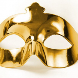 Mey İthalat® Altın Renk Kostüm Partisi Ekstra Parlak Balo Maskesi 15x10 cm