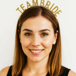 Mey İthalat® Altın Renk Team Bride Taç Plastik – Gelin ve Nedime Tacı