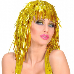 Mey İthalat® Altın Sarısı Işıltılı Metalize Parti Peruğu