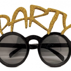 Mey İthalat® Altın Simli Party Yazılı Parti Gözlüğü Show 15x7 cm