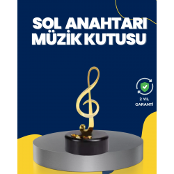Mey İthalat® Altın Sol Anahtarı Müzik Kutusu Döner Mekanizmalı