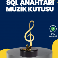 Mey İthalat® Altın Sol Anahtarı Müzik Kutusu Döner Mekanizmalı