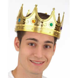 Mey İthalat® Altın Renk Yetişkin Çocuk Uyumlu Kral Tacı 60cm