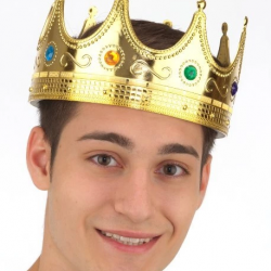 Mey İthalat® Altın Renk Yetişkin Çocuk Uyumlu Kral Tacı 60cm