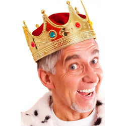 Mey İthalat® Altın Renk Yetişkin Çocuk Uyumlu Kral Tacı 60cm