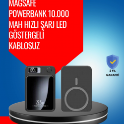 Mey İthalat® Alüminyum Alaşımlı, 20W PD Hızlı Şarj ve Manyetik Kablosuz Powerbank