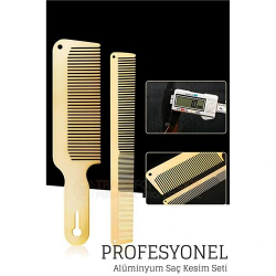 Mey İthalat® Alüminyum Berber Kuaför Saç Kesim Tarağı